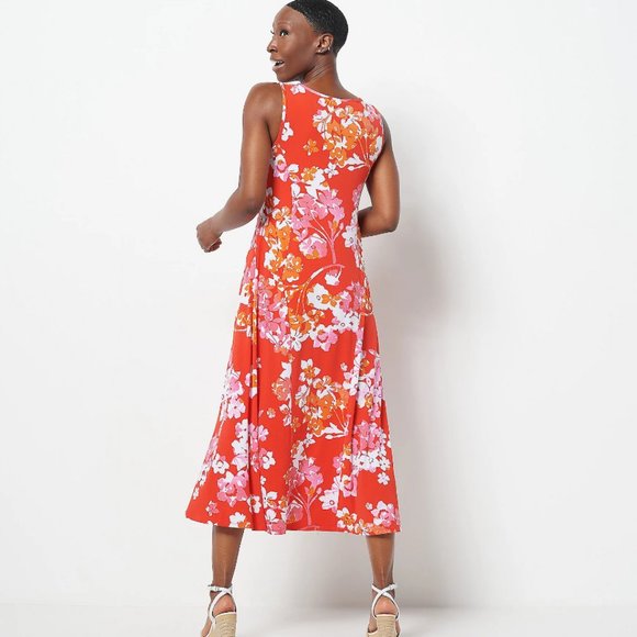 Susan Graver Petite Liquid Knit Sleeveless Midi Dress  11420 - Picture 3 of 3